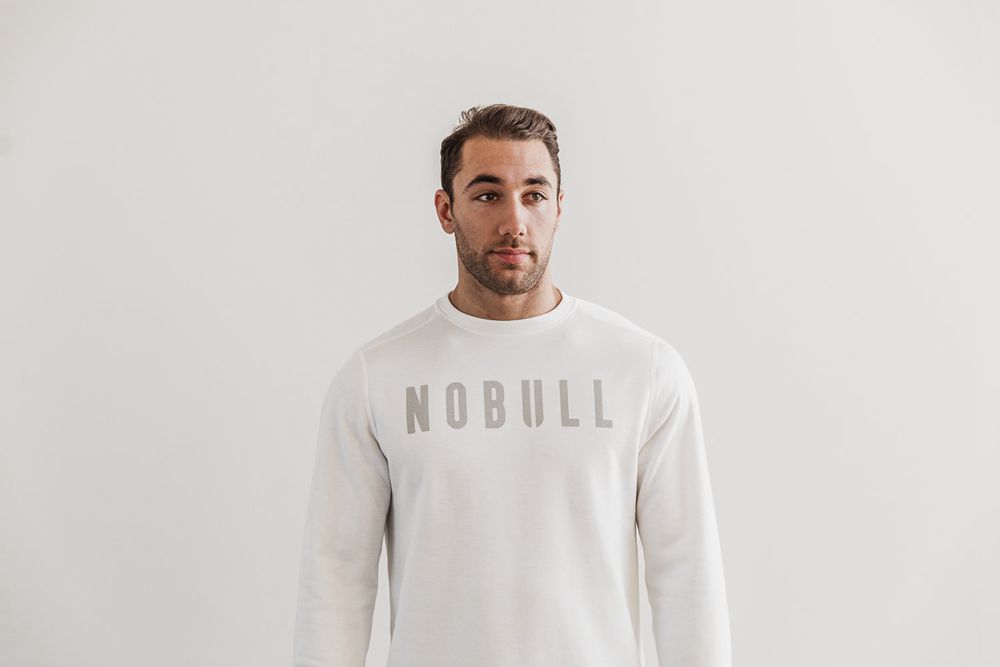 NOBULL Dukserice Muške - Nobull Crew Bijele (463981-JKM)